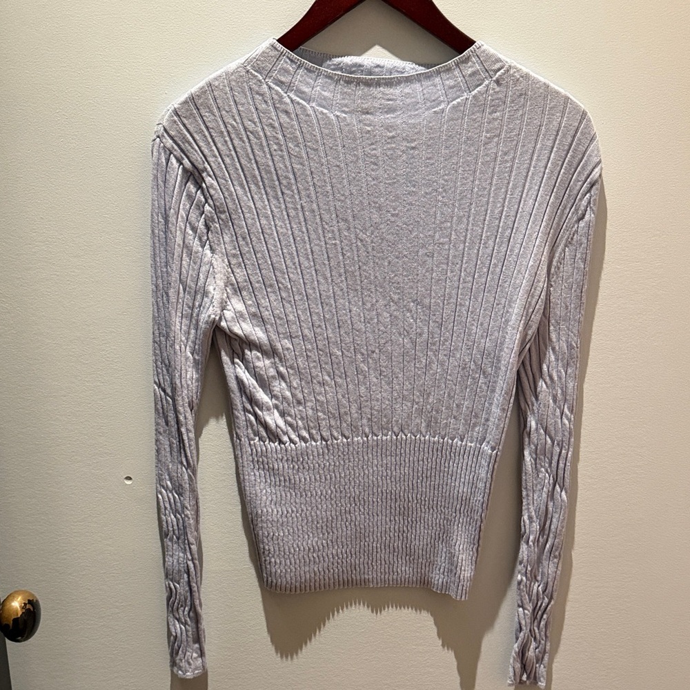 Banana Republic Light Blue Ribbed Merino Wool Sweater Top